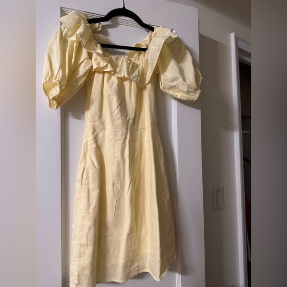 NWT H&M Linen Blend Light Yellow Dress. Size XS - Picture 1 of 2